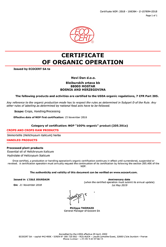 SA - Certificat NOP Novi Dan 2018